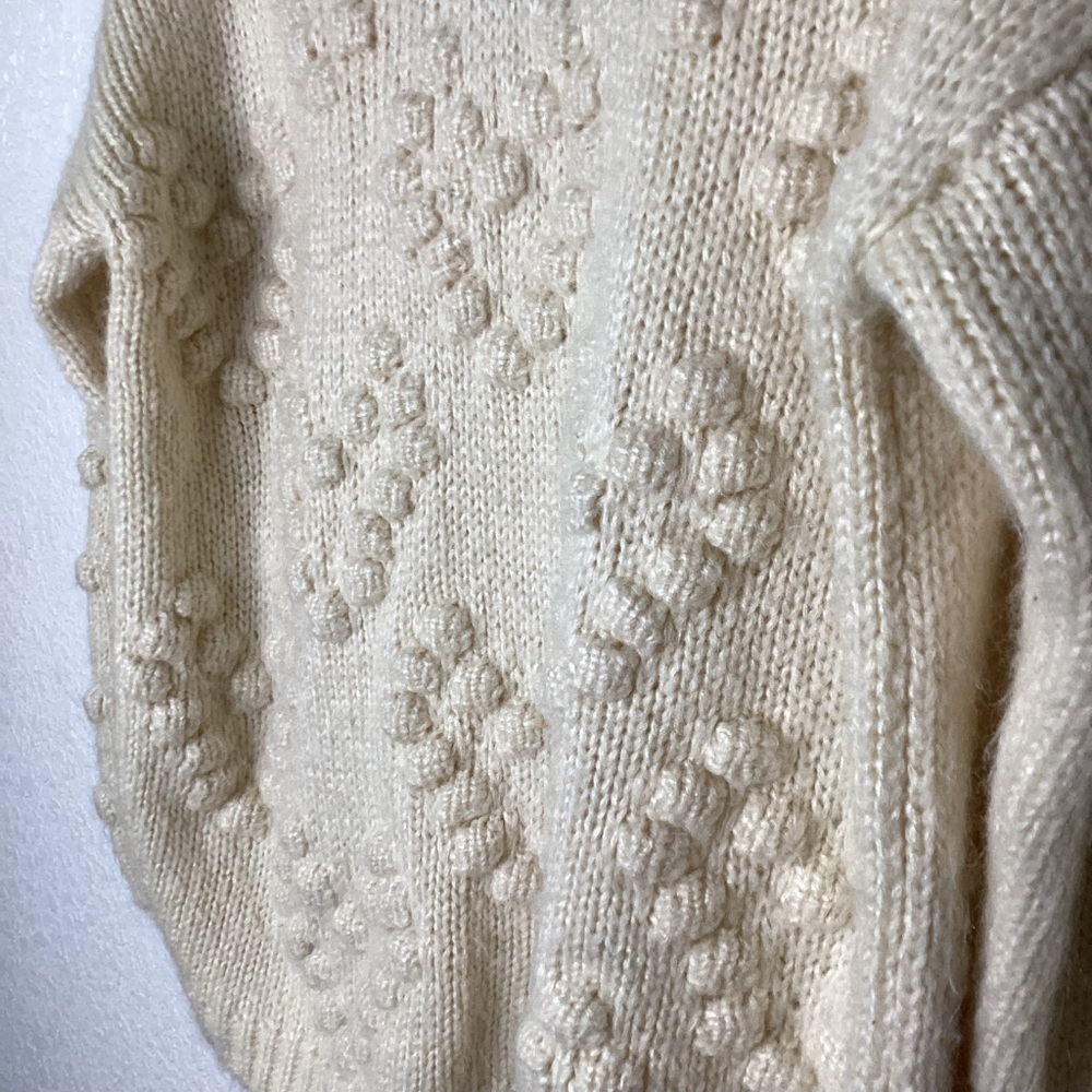 FAVLUX FASHION SIZE S IVORY CREAM KNIT‎ SWEATER BOBBLE HEARTS BOHO VALENTINES - Picture 6 of 10